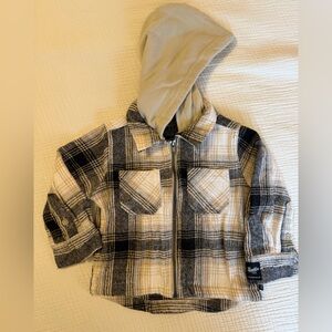 Plaid Hooded Kids Shacket